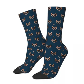 Мужские носки с винтажным рисунком Лиса Мультяшные животные Унисекс Уличный стиль Бесшовный носок с принтом Happy Crew Подарок