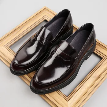 Итальянская роскошная мужская официальная обувь из натуральной кожи ручной работы, качественные дизайнерские удобные свадебные светские деловые лоферы 2023 года, мужские Лоферы