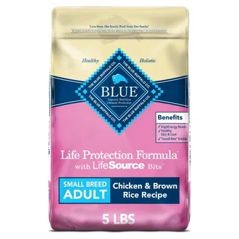 Blue Buffalo Life Protection Formula Сухой корм для взрослых собак с курицей мелкой породы и коричневым рисом, цельнозерновой, 5 фунтов. Пакет