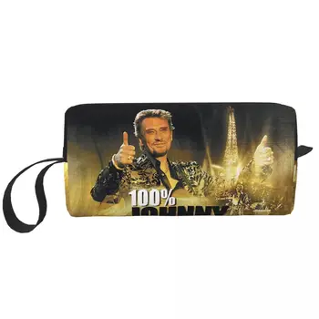 Дорожная сумка для туалетных принадлежностей Johnny Hallyday, портативный органайзер для косметики французской рок-певицы для женщин, косметический органайзер для хранения косметики Dopp Kit Case