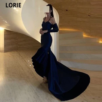 Элегантное темно-синее платье LORIE для выпускного вечера, расшитое бисером, вечерние платья Длиной до пола, Русалка, платья знаменитостей, вечерние платья