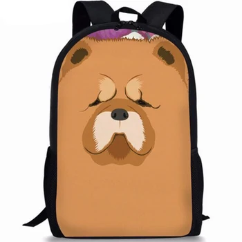 Школьная сумка с принтом собаки Чау-чау Kawaii, подростковый повседневный рюкзак, сумка для книг для мальчиков и девочек, Женский Мужской дорожный рюкзак для хранения