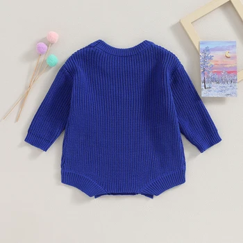 Свитер для девочки от 0 до 24 месяцев, Пуловер с длинными рукавами для маленьких девочек, Вязаный свитер, комбинезон