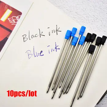 10 шт./лот 0,5 мм Новые Письменные Принадлежности Офисные Синие / Черные Чернила Средний Наконечник Шариковая Ручка Для Заправки Металла