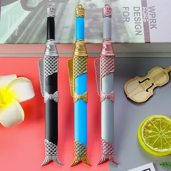 50ШТ Креативная ручка-меч в форме карпа, винтажное оружие, ручка-Роллер, трехцветная дополнительная симпатичная студенческая канцелярская ручка