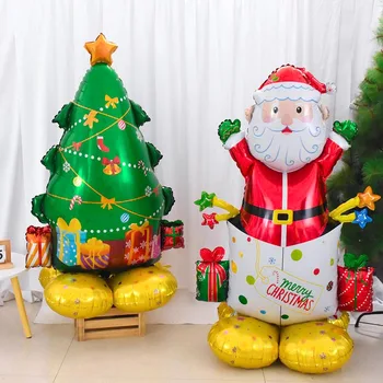 1шт Санта Рождественская елка Снеговик Воздушные шары из фольги Украшения для Рождественской вечеринки Гелиевые Шары Надувные Игрушки Детский Рождественский декор