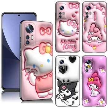 Розовый Милый Чехол Для телефона Hello Kitty Kuromi Для Xiaomi Mi 9 SE 8 10 10T 11 12 13 Lite 9T 11T 12S 12T 13T Pro 5G 11i 12X Черный Чехол