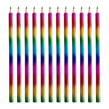 Разноцветные карандаши Деревянные Цветные Карандаши 4 в 1 Цветные Радужные карандаши Набор разноцветных карандашей для рисования раскрашивания