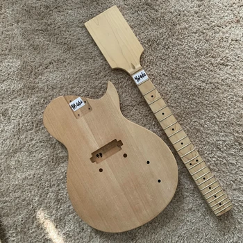 Комплекты гитар для LP и гитарный набор незаконченный гриф в свободном стиле и плоский корпус из красного дерева, правая рука, замена своими руками YN462 + YB462
