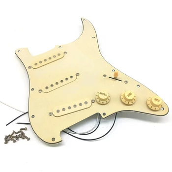3X накладок для электрогитары с предварительно подключенной скретч-пластиной в сборе SSS Желтый