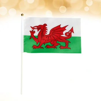 10шт Флагов Уэльса, размахивающих руками, ручных маленьких валлийских флагов, национальных вымпелов, флагов, баннеров для парадов, бара, школы, спорта