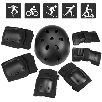 7ШТ Комплект накладок для велосипедного шлема для детей/взрослых, Наколенники на локти, накладки на запястья, спортивное защитное снаряжение для езды на велосипеде, скейтборде, роликовых коньках