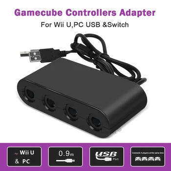 Адаптер контроллера GC 2 в 1 для N-Switch / Wii U / PC, Конвертер Портов Контроллера Game-Cube с USB-кабелем, Турбонаддувом и вибрацией