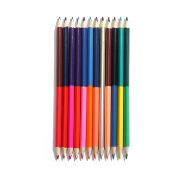 12 Шт 24-цветных Цветных Карандаша С Двусторонним Стержнем На Масляной основе, Цветной Грифель Для Рисования Граффити, двухцветная Ручка, Детские Карандаши