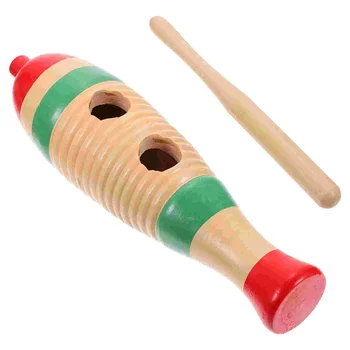 Детский ударный инструмент, детская музыкальная игрушка Guiro Woody в форме рыбки, обучающий стиль, детские игрушки Деревянные