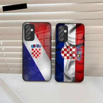 Чехол Для телефона с Хорватским Флагом Из Закаленного Стекла Для Samsung A34 A52 A14 A54 A51 A22 A32 A72 S22 S23 Ultra Note 20 10 Pro Plus Coque