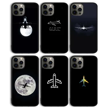 Самолет Plane Airplane Черный Чехол Для Телефона Задняя Крышка для iPhone 15 SE2020 14 13 11 12 Pro Max mini XS XR 8 Plus 7 6S Shell Coque