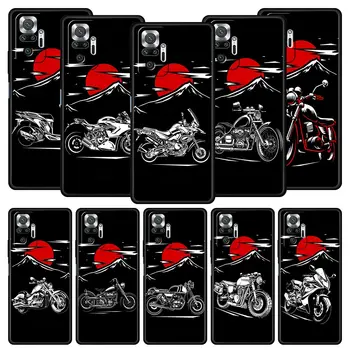 Мото Велосипед Мотоцикл Чехол Для Телефона Xiaomi Redmi Note 12 11 10 9 9T 8 7 9s Pro Plus K50 K40 Gaming 10C 9C 9A Чехол Черный В виде ракушки