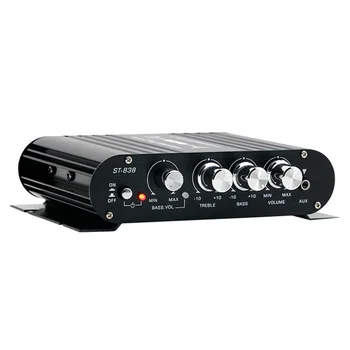 ST-838 Усилитель Hi-Fi 2.1-канальный Автомобильный MP3 Мини-Усилитель AUX Вход Регулировка высоких и низких частот Super Bass Усилитель 20Wx2 + 40 Вт