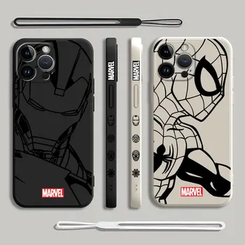 Чехол Marvel Spiderman Ironman для Xiaomi Mi 10 Lite 11 Lite 12 Lite 12T 11T Pro 10T 10T Pro 10T Мягкие Квадратные Жидкие Чехлы