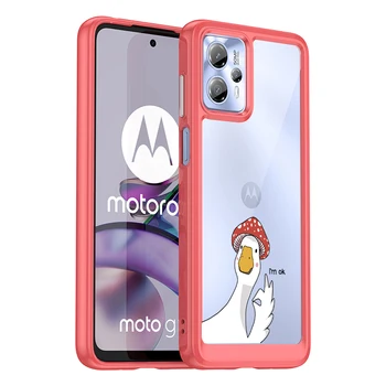 Корпус телефона из прозрачного твердого акрила в утином стиле для Motorola Moto G23 G13 4G, противоударная задняя крышка