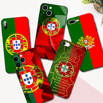 Черный чехол из тпу для iphone 14 13 12 11 mini pro MAX 5 5s se 2020 6 6s 7 8 plus x 10 XR XS, чехол с флагом Португалии