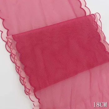 Расшитая кружевная отделка по двустороннему краю 20 см, розово-красное, черное, коричневое, синее сетчатое нижнее белье, бюстгальтер, ткань для пошива кукольного платья