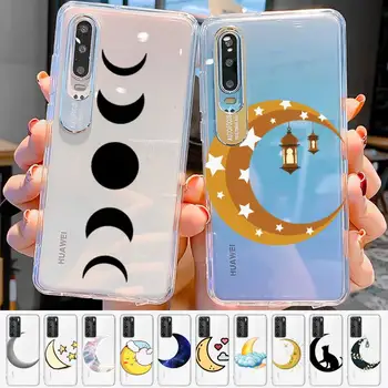 Чехол для телефона Crescent moon для Samsung A51 A52 A71 A12 для Redmi 7 9 9A для Huawei Honor8X 10i Прозрачный чехол