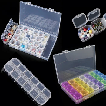1 шт. Пластиковая пустая коробка для хранения, Многослойный прозрачный /красочный контейнер для украшений для ногтей, Маникюрные инструменты, футляр для хранения нейл-арта.