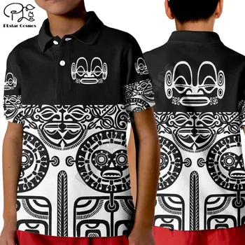 Рубашка поло Marquesas Islands KID Marquesan Tattoo Оригинальный стиль, рубашки поло с 3D принтом, Летние футболки и топы