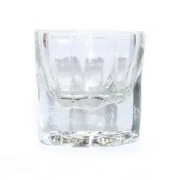 Восьмиугольный Стеклянный стаканчик для клея для ногтей Dappen Dish Контейнер для Arcylic Nail Art Жидкая пудра Чаша Подстаканник
