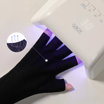 2 пары Перчаток для ногтей с защитой от ультрафиолета, Защитная перчатка с УФ-гелем, Инструменты для маникюра без пальцев, Светодиодная лампа, сушилка для ногтей, излучение для рук