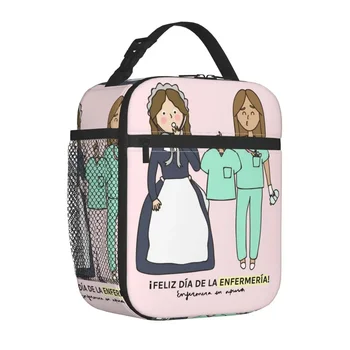 Изолированная сумка для ланча Enfermera En Apuros Доктор, медсестра, контейнер для ланча для здоровья, термосумка, сумка-тоут, ланч-бокс для школы