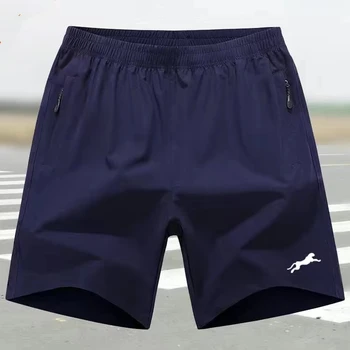 Мужские короткие спортивные брюки для бега трусцой, быстросохнущий карман на молнии, однотонные тренировочные брюки для тренировок M-9XL