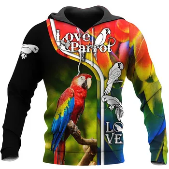 y2k Animal Parrot Art, Красочный спортивный костюм унисекс, повседневная Новая мода, мужские и женские свитшоты с 3D принтом, толстовки/толстовки/куртки