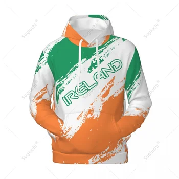 Толстовка Унисекс цвета Флага Ирландии 3D Мужская Женская толстовка в стиле Харадзюку, пуловер, толстовки, полиэстер, повседневная одежда