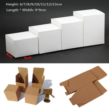 Картонная коробка из Крафт-бумаги 50шт для ювелирных изделий Подарочная упаковка конфет Картонная коробка Подарочная упаковка мыла Белая упаковка Упаковочная бумажная коробка