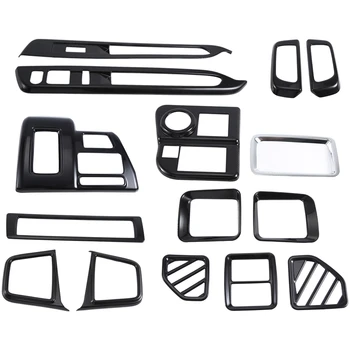 Комплект накладок для салона автомобиля, рамка для стакана для воды, стеклянная панель переключателя, рамка для воздуховыпуска, рамка для ручки для DAIHATSU ATRAI