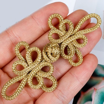 Китайский Чонсам с золотой проволокой, пуговицы и застежки-узлы для одежды ручной работы в национальном стиле ручной работы
