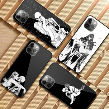 Чехол для мобильного телефона Cool Skull Girl для iPhone 15 14 13 12 11 XS X 8 7 6 Plus Mini Pro Max SE 2022 PC Стеклянная крышка Funda
