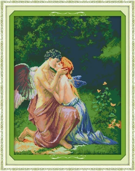Набор для вышивания Крестиком Joy Sunday С Предварительной печатью Easy Pattern Aida Из Тисненой ткани-Поцелуй ангелов