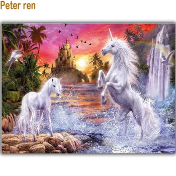 Алмазная живопись Питера Рена, набор для вышивки крестом, Алмазная вышивка водопад Тяньма, квадратная мозаика с дрелью, полное покрытие холста