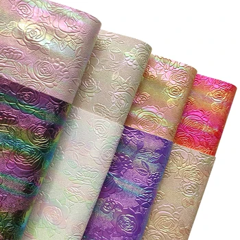 Текстурированный лист искусственной кожи с розовым тиснением, ткань из искусственной кожи для луков, поделки ручной работы, материал 46x135 см