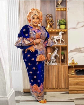 2023 Высококачественная Африканско-Нигерийская кружевная ткань для шитья Бархата, расшитого блестками шнура, Гипюрового свадебного платья 5 ярдов