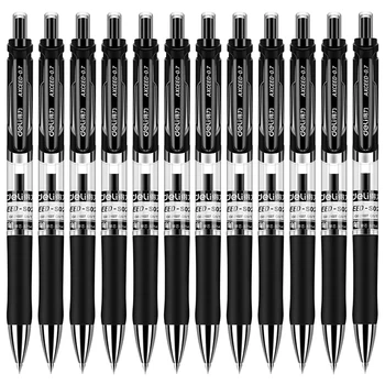 Набор гелевых ручек Deli 0,7 мм Выдвижные шариковые ручки Press Bullet Signature черного цвета для школьных канцелярских принадлежностей для письма, канцелярских принадлежностей для продвижения ручек