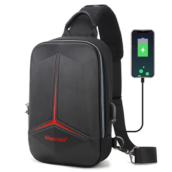Мужская многофункциональная противоугонная сумка через плечо из ПВХ, USB-портупея для путешествий, сумка-мессенджер, нагрудная сумка для мужчин