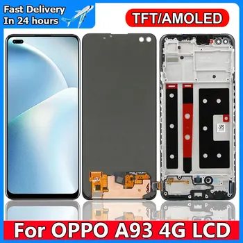 Для AMOLED A93 4G ЖК-дисплей с Рамкой для Oppo A93 CPH2121 CPH2123 Дисплей Сенсорный Дигитайзер В сборе Для Замены экрана OPPO A93