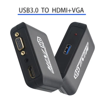 Внешний экран HDMI-совместимый адаптер-разветвитель USB3.0 к HDMI-совместимому VGA-адаптеру USB C Многопортовый адаптер usb-vga кабель