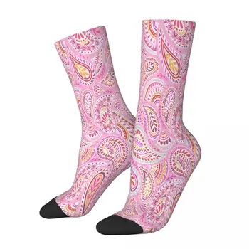 Розовые носки с каплями воды Paisley Babylon Мужские Женские Осенние Чулки Harajuku