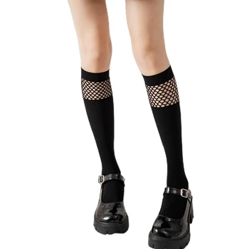 Сексуальные эластичные женские чулки, модные носки в сеточку для девочек